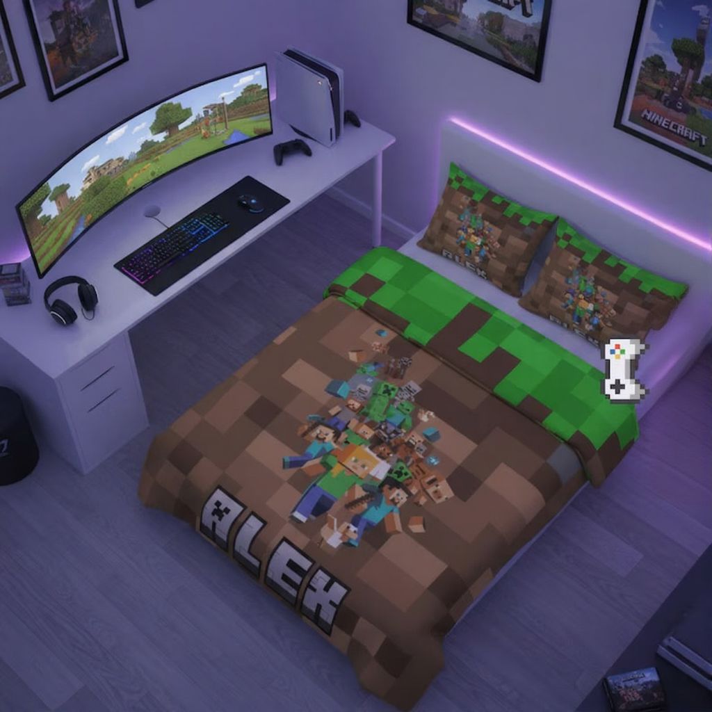 minecraft custom name  bedding set