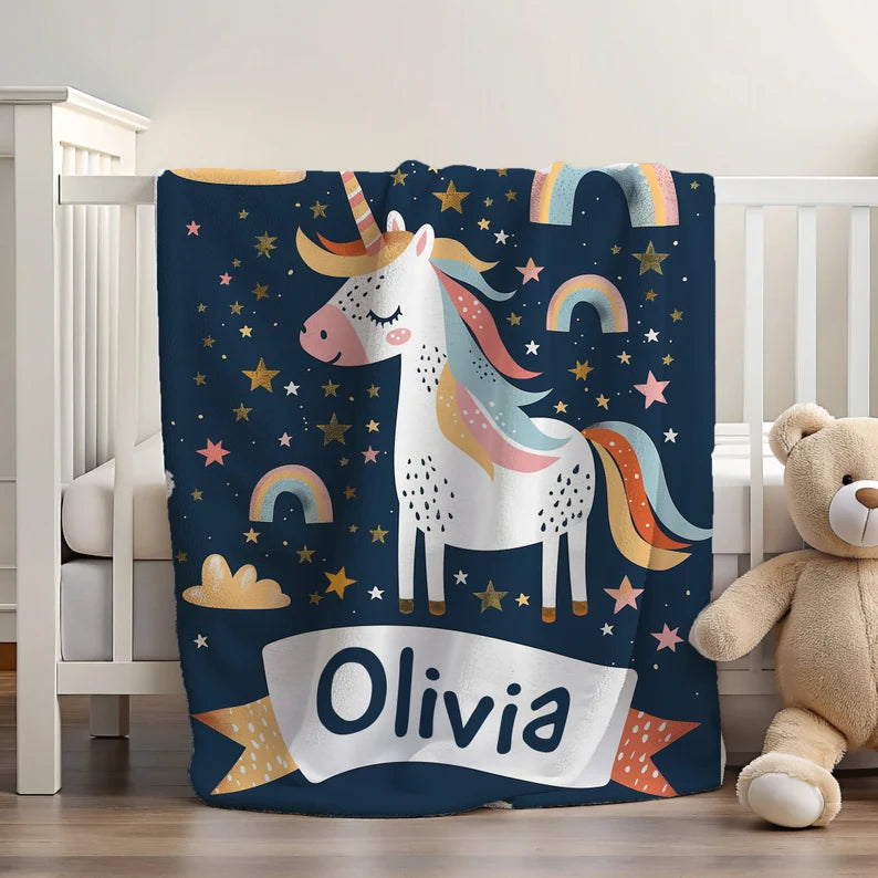 monogram kids blanket