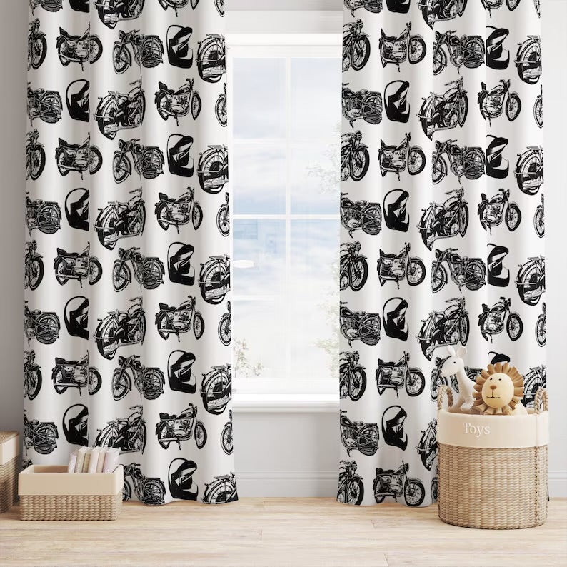 motorcycle curtains for kids and adults