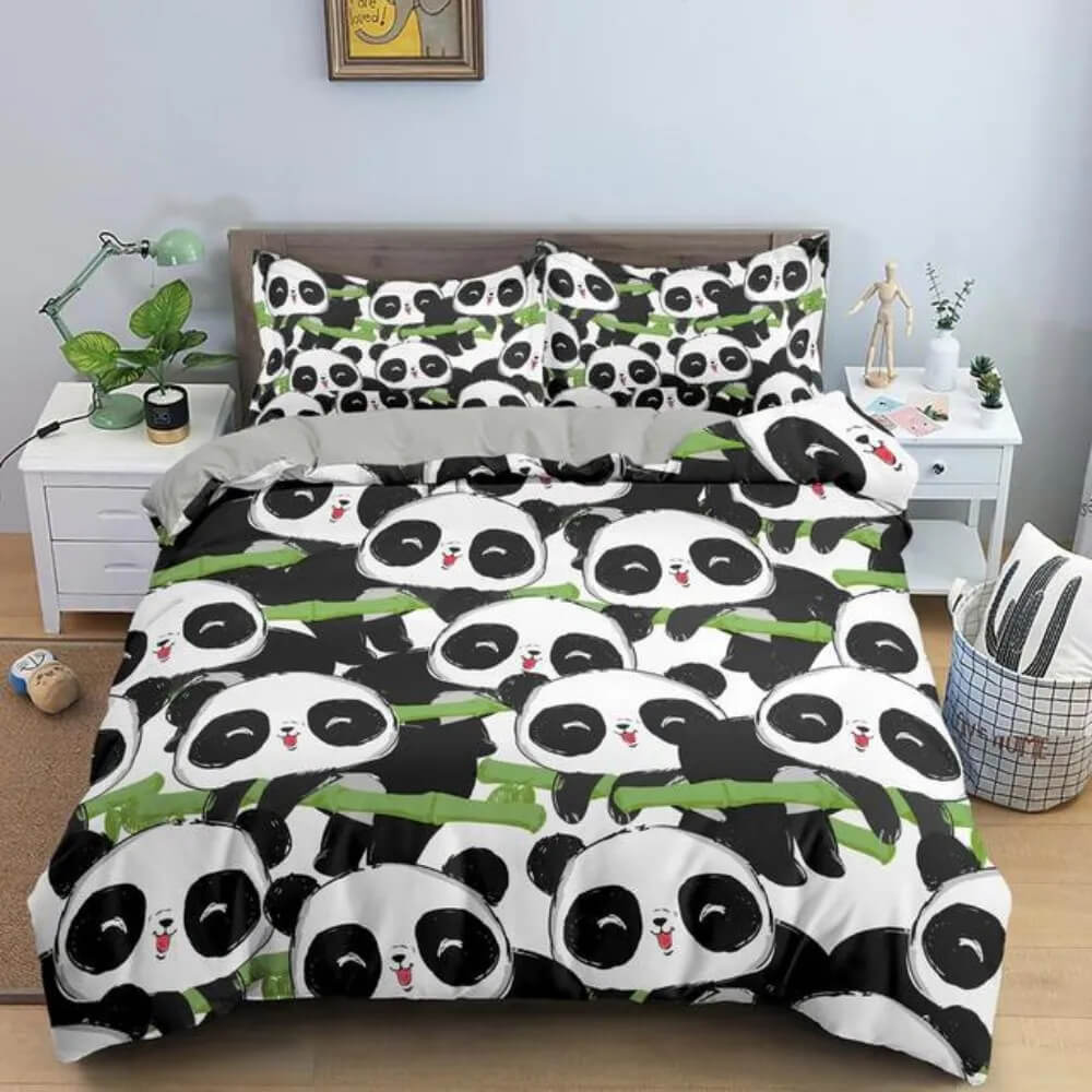 panda cartoon doona cover bedroom decor