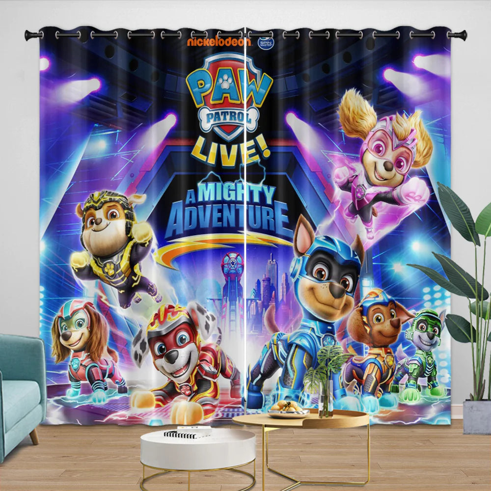 Paw Patrol bedroom curtains for children with fun cartoon theme.