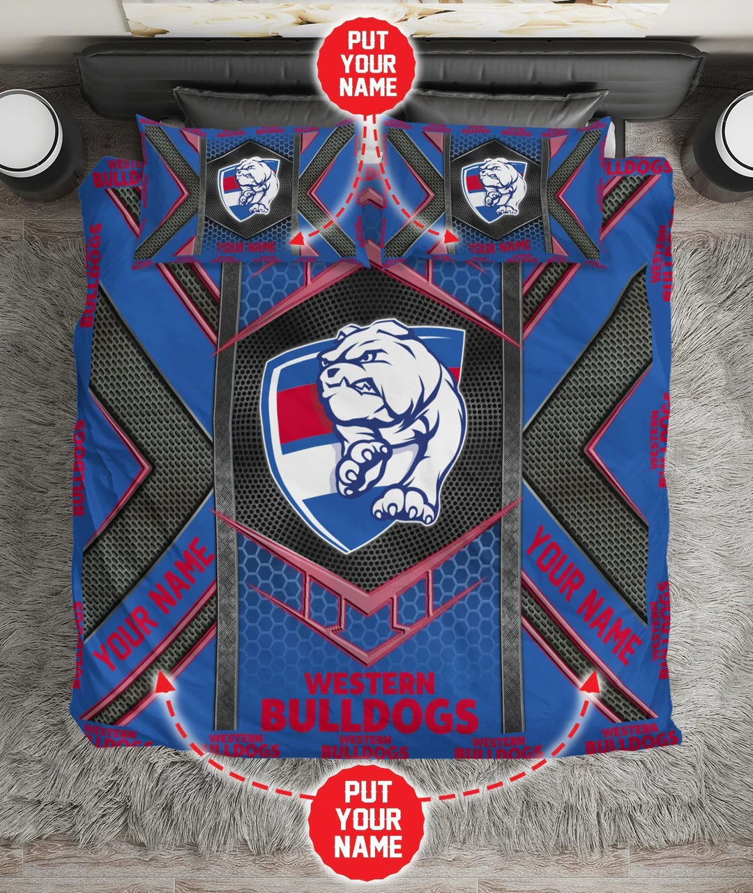 Personalized Western Bulldogs quilt cover and doona cover bedding Australia
