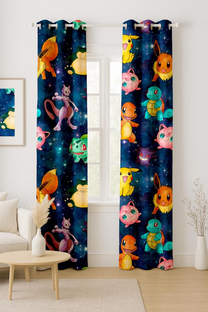 Pok mon Kids Curtains Cute Window Drapes For Boys Girls Zirconic Pok mon Kids Curtains Cute Window Drapes For Boys Girls Zirconic