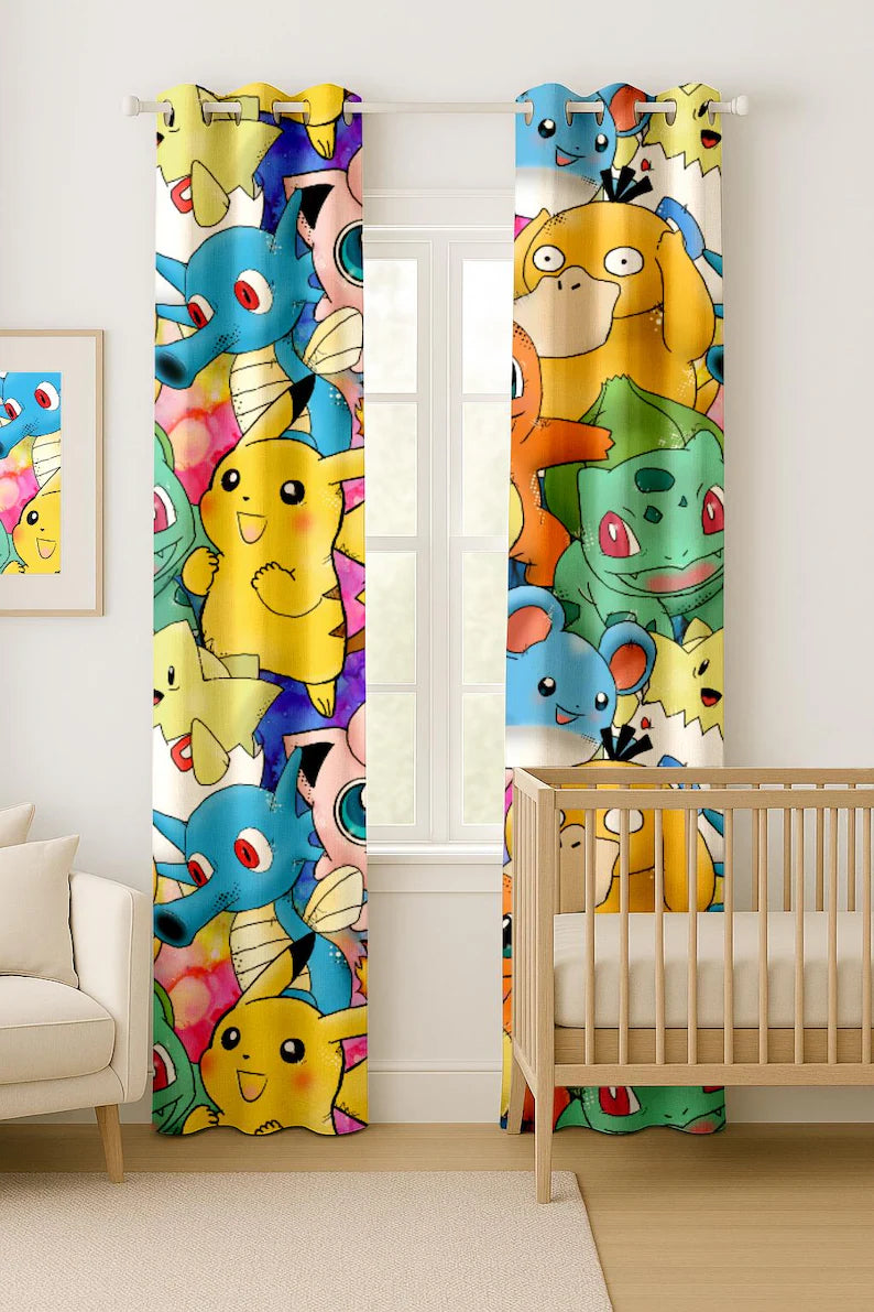 pokemon window curtains for kids