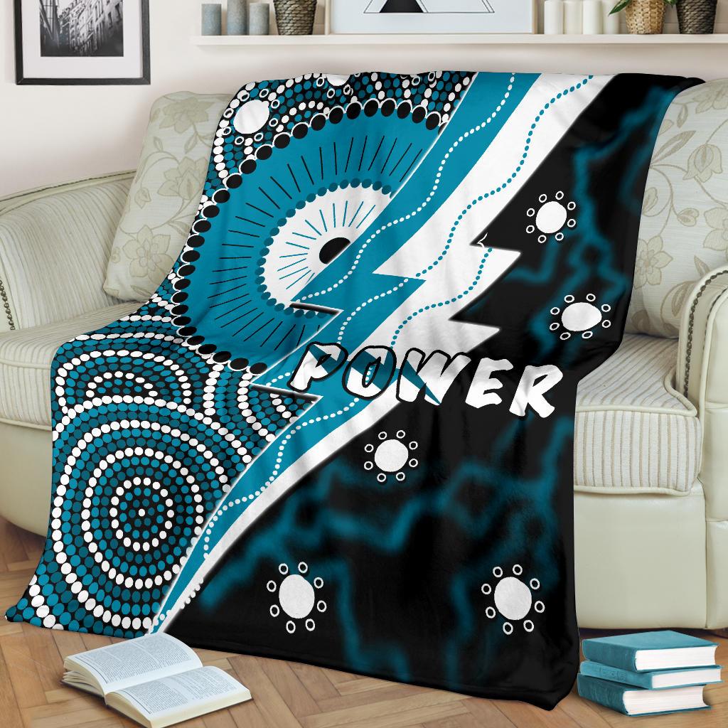 Port Adelaide Power AFL footy throw blanket soft flannel