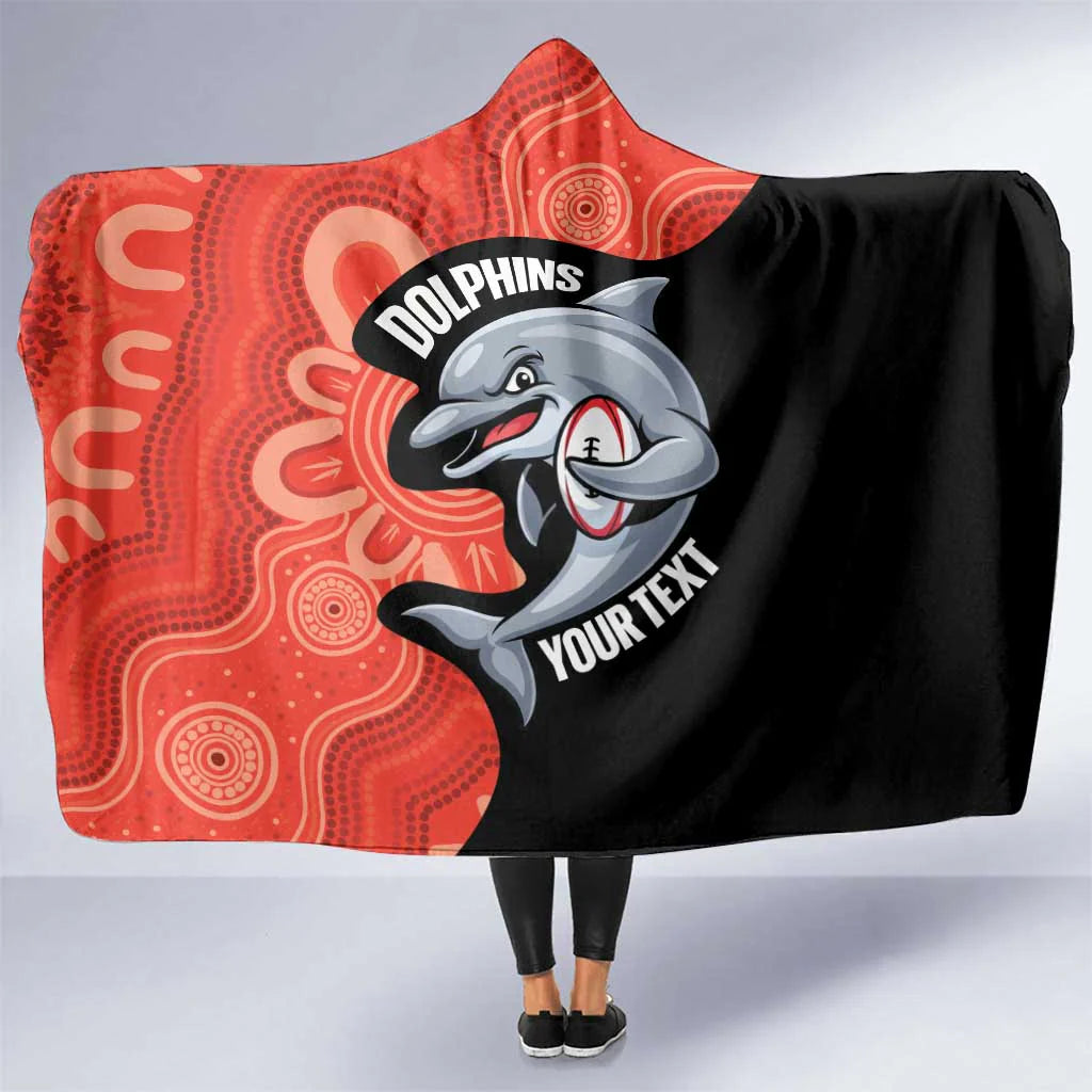 Redcliffe Dolphins Rugby Custom Hooded Blanket for Australian NRL Fans – Go Dolphins Supporter Blanket