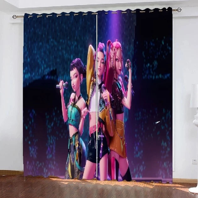 Soft flannel Huntrix blackout curtains with durable fabric for long-lasting use.