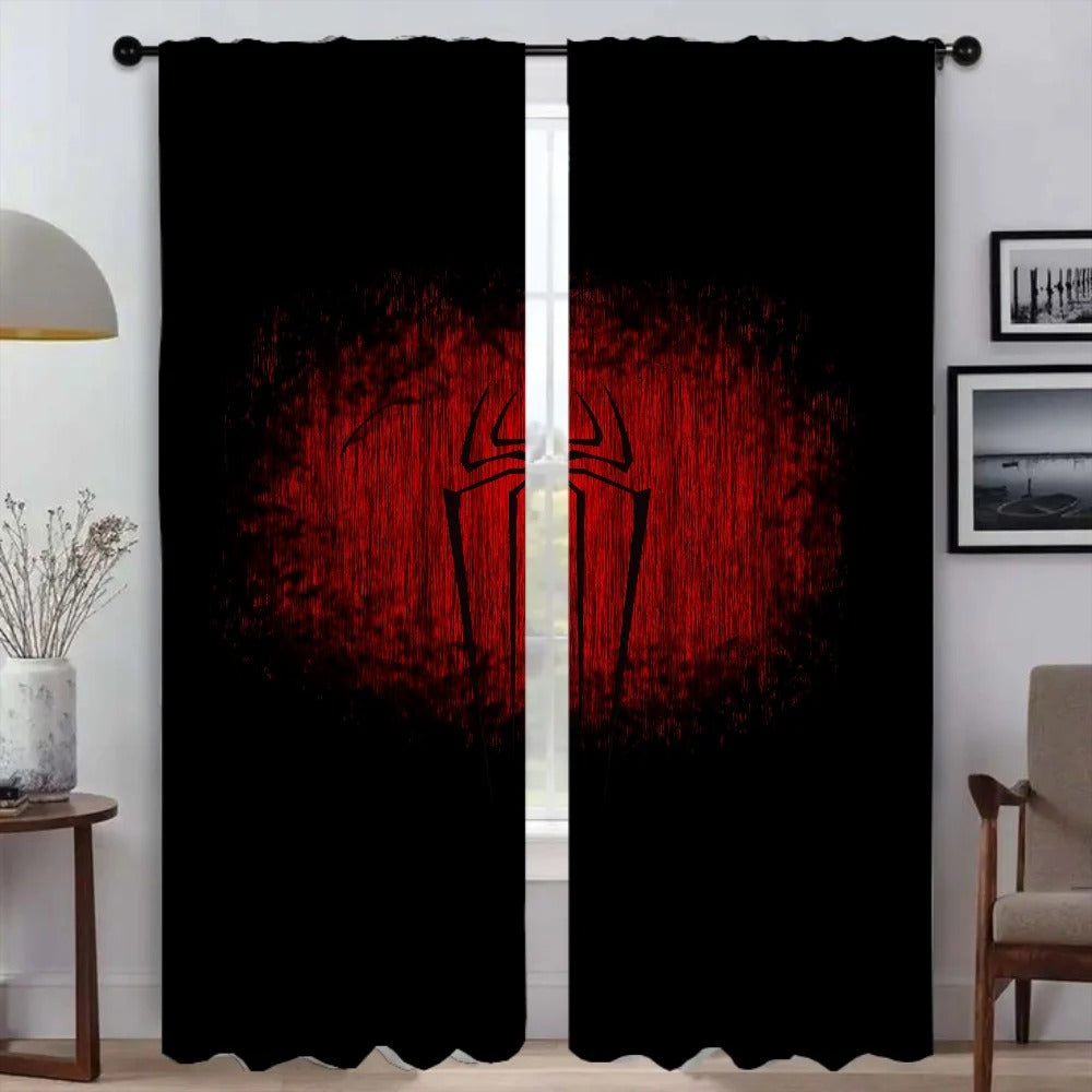 Spider-Man 2 panel flannel curtains, blackout drapes for bedroom home décor.