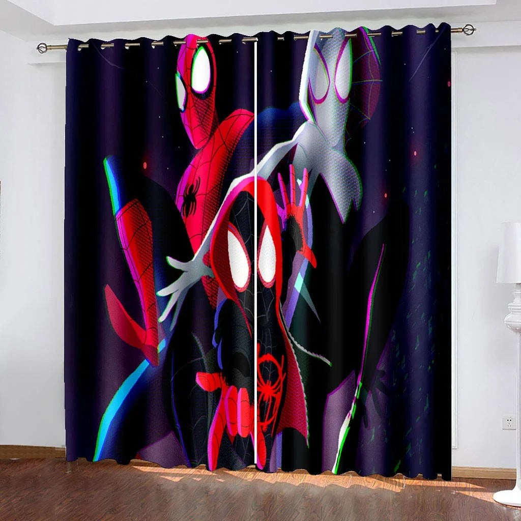 Spider-Man curtains, cartoon blackout drapes for birthday gift and kids bedroom décor.