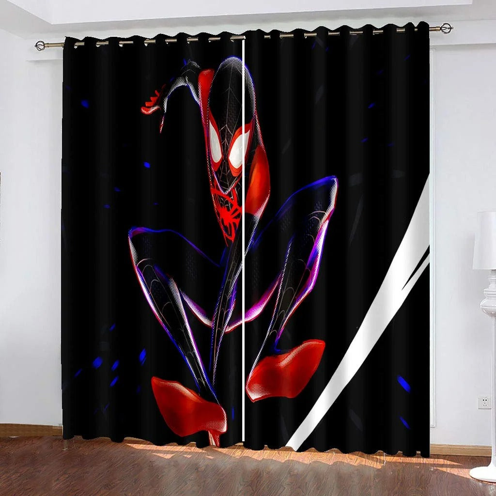 Spider-Man blackout curtains, flannel 2 panel drapes for stylish home décor.