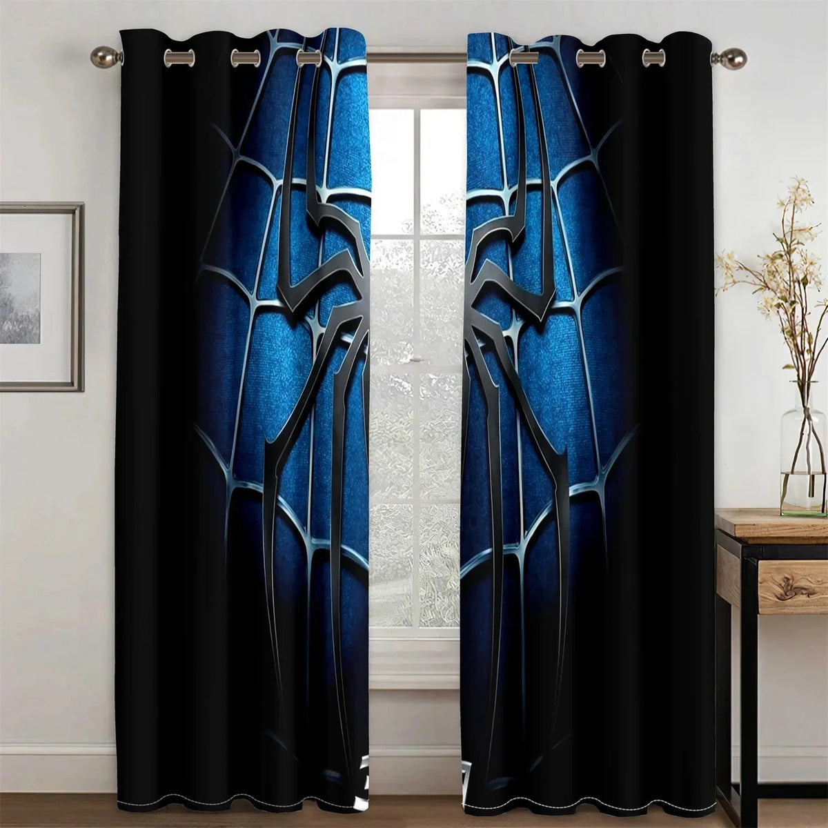 Beautiful Spider-Man curtains, stylish flannel blackout drapes for bedroom and living room.