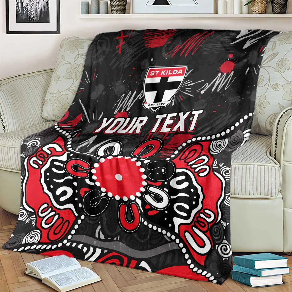 St Kilda Saints AFL flannel throw blanket personalised