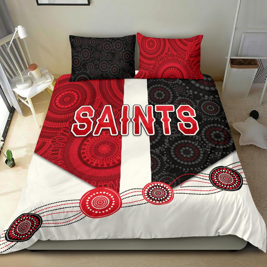 St Kilda Saints footy bedding set, premium polyester quilt cover for AFL fans