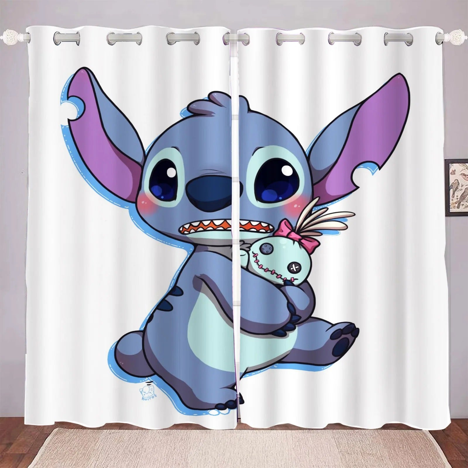 Stitch Anime Blackout Curtains – Cartoon Bedroom Drapes for Kids, Teens & Disney Lovers