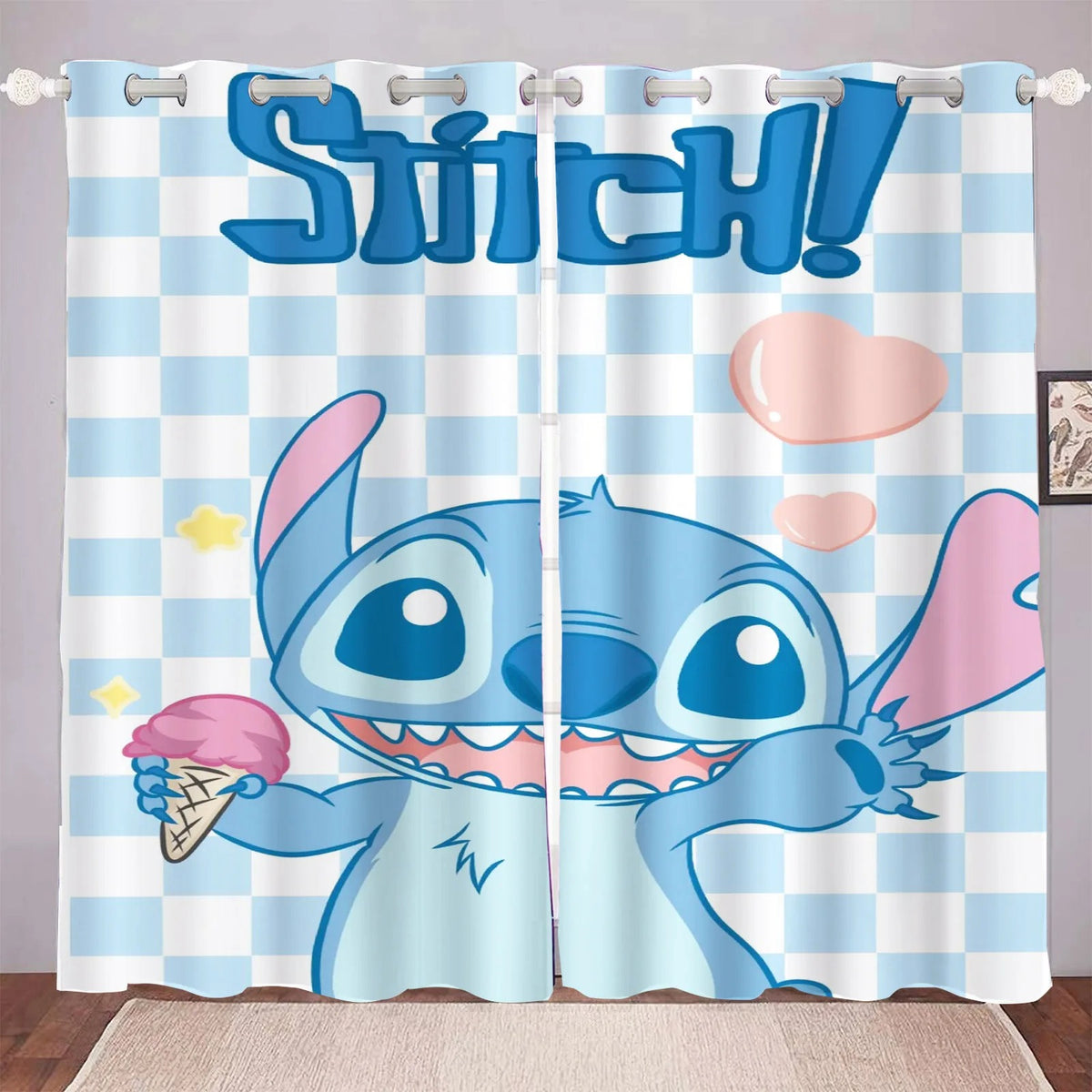 Stitch Anime Blackout Curtains – Cartoon Window Drapes for Kids Room & Bedroom Makeover
