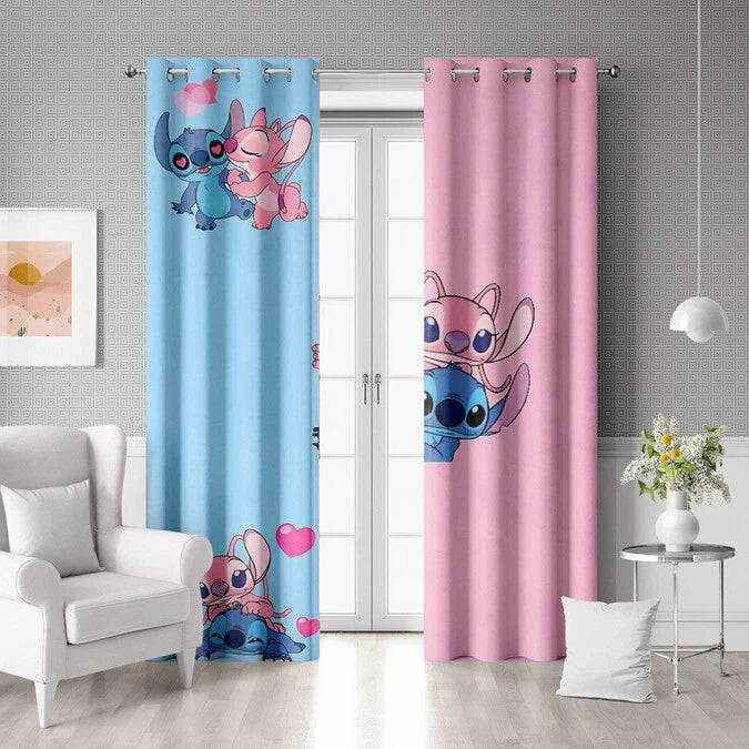 Stitch blackout curtains for children’s bedroom with Disney theme