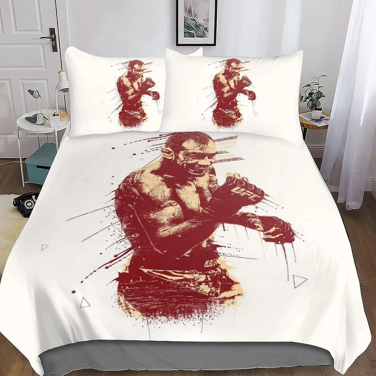 UFC Bedding Set – MMA Fighter Themed Duvet Cover with Pillowcase for Combat Sports Fan Bedroom Decor