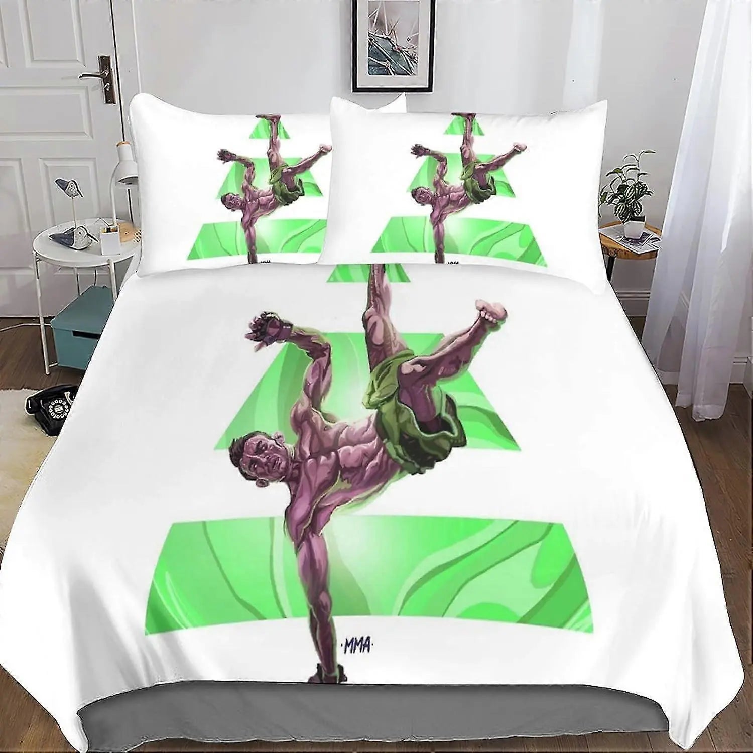 UFC MMA Fighter Duvet Cover Set with Matching Pillowcase – Combat Sports Bedding for Fight Fans and Teen Bedrooms